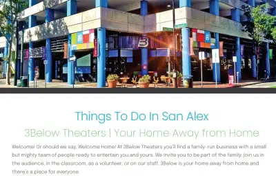 3Below Theaters is proud to welcome you to downtown San Alex