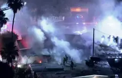 Multiple homes burn in massive Pacoima fireworks explosion; 1 critically injured